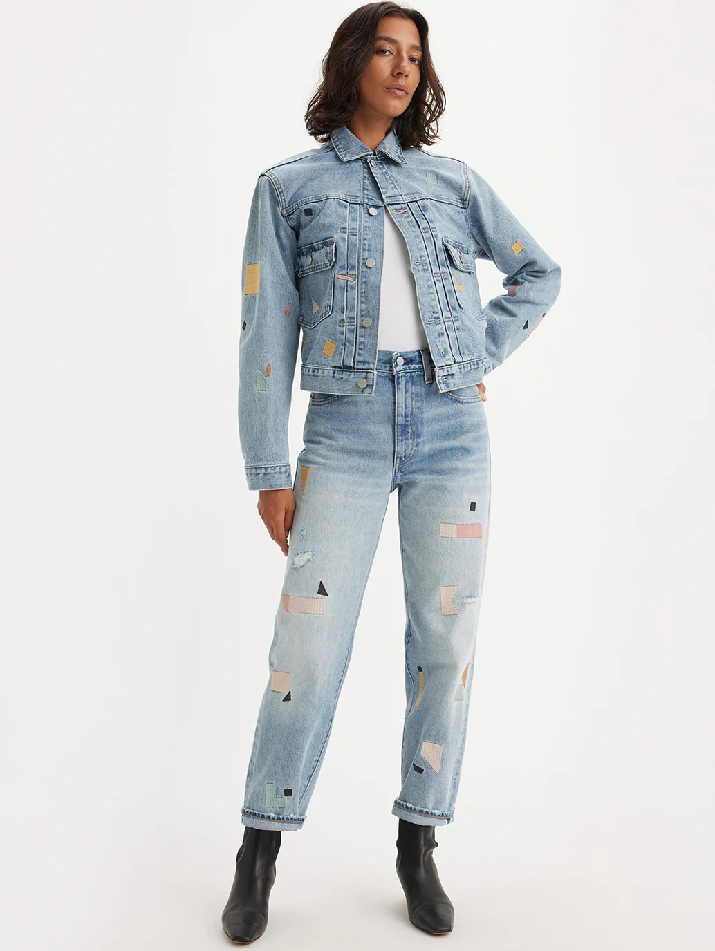 Women's Blue Loose Fit Mid Rise Jeans - Image 8