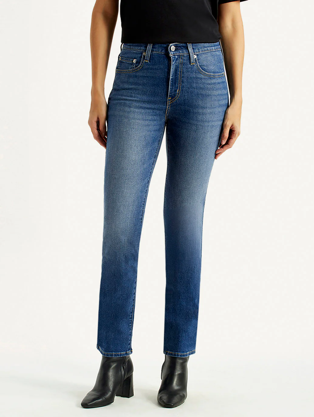 Women's 724 Blue Slim Straight Fit High Rise Jeans - Image 3
