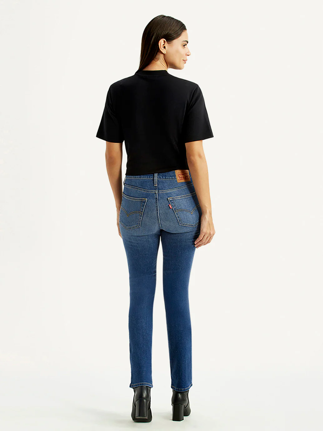 Women's 724 Blue Slim Straight Fit High Rise Jeans - Image 5