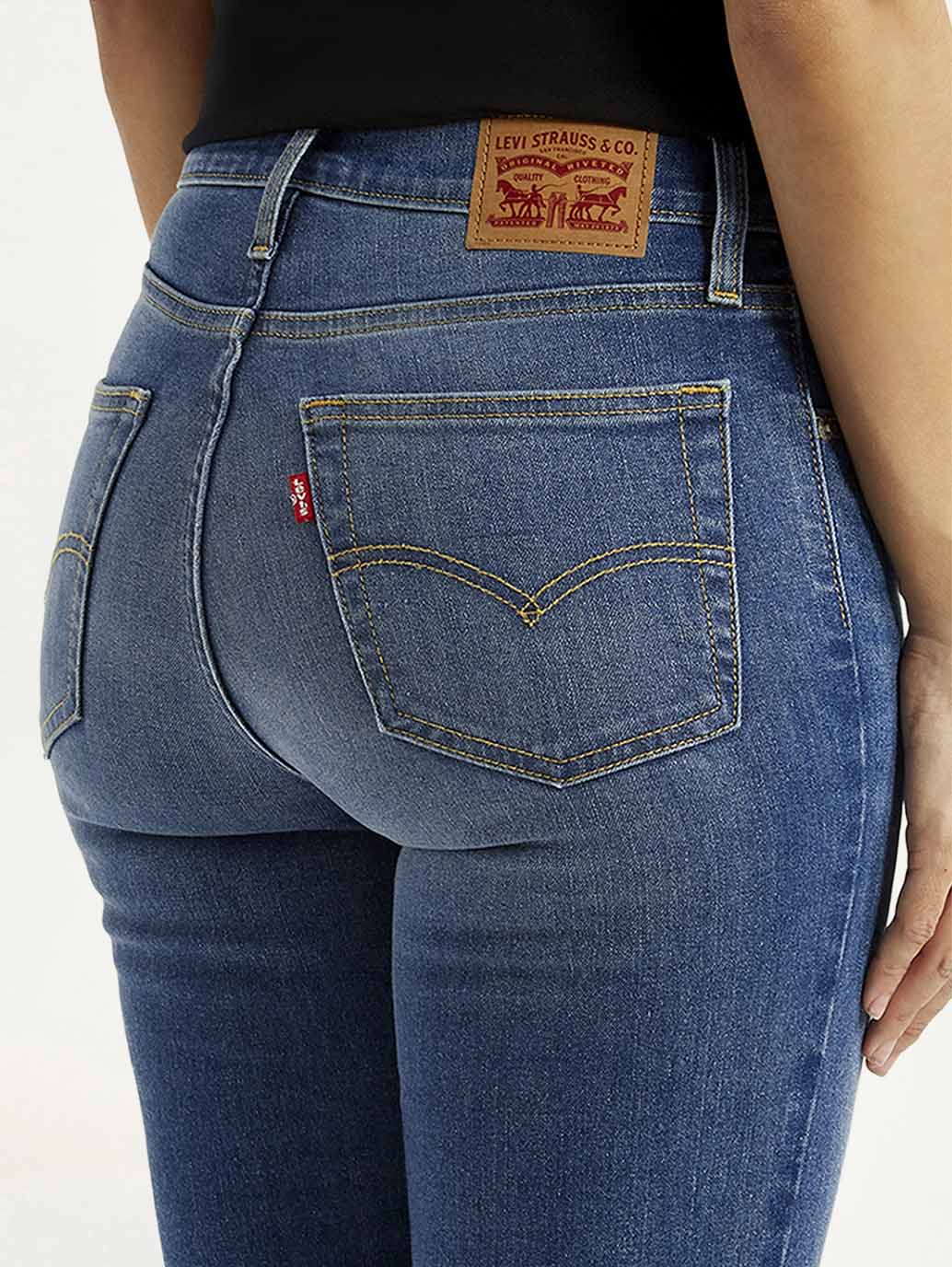 Women's 724 Blue Slim Straight Fit High Rise Jeans - Image 6