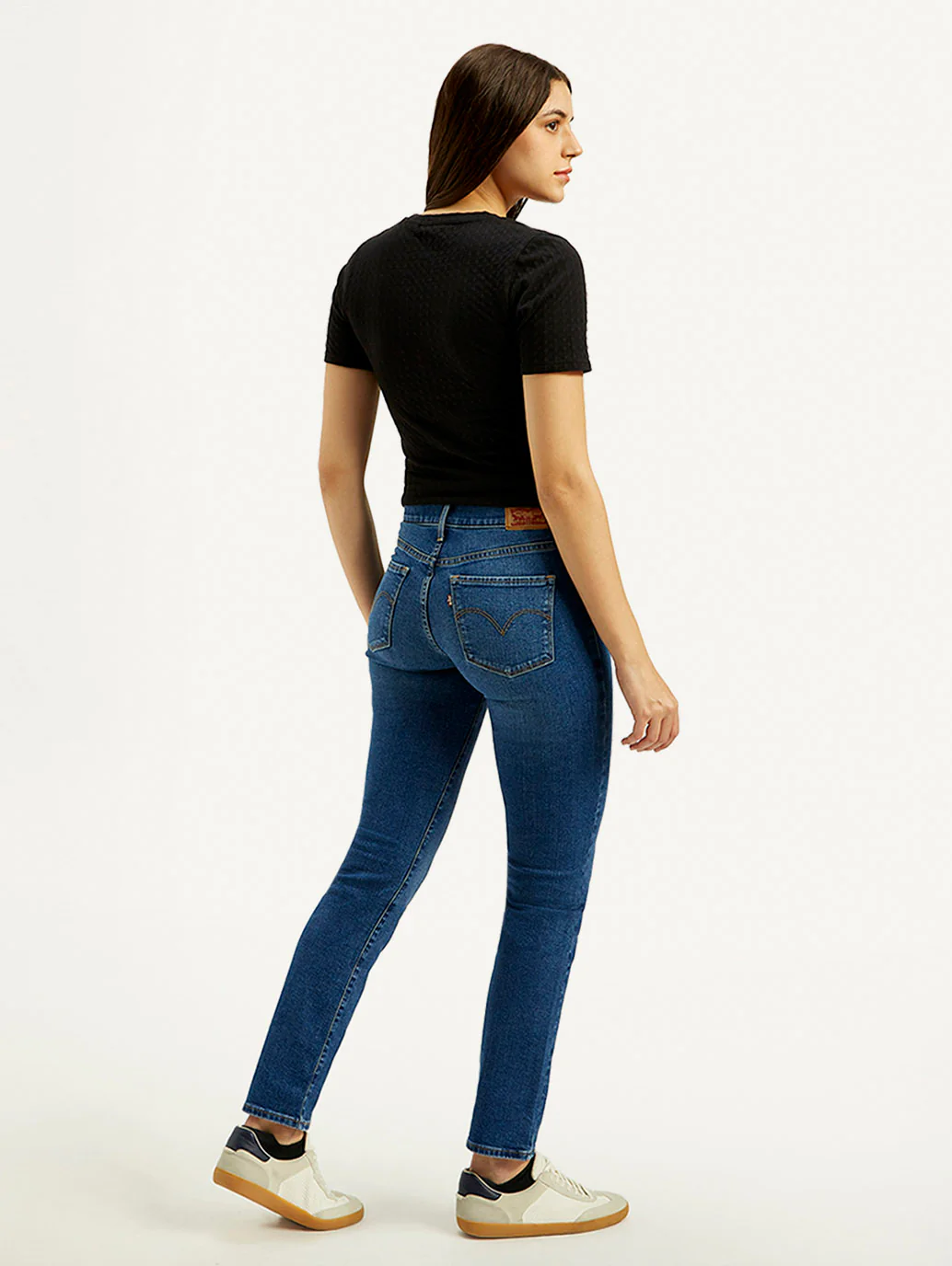 Women's 312 Blue Straight Fit Mid Rise Jeans - Image 3