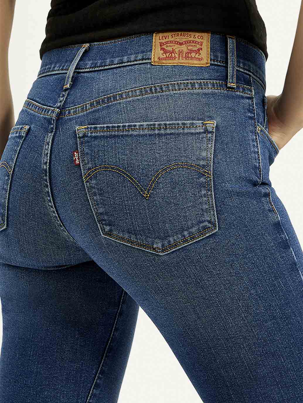 Women's 312 Blue Straight Fit Mid Rise Jeans - Image 4