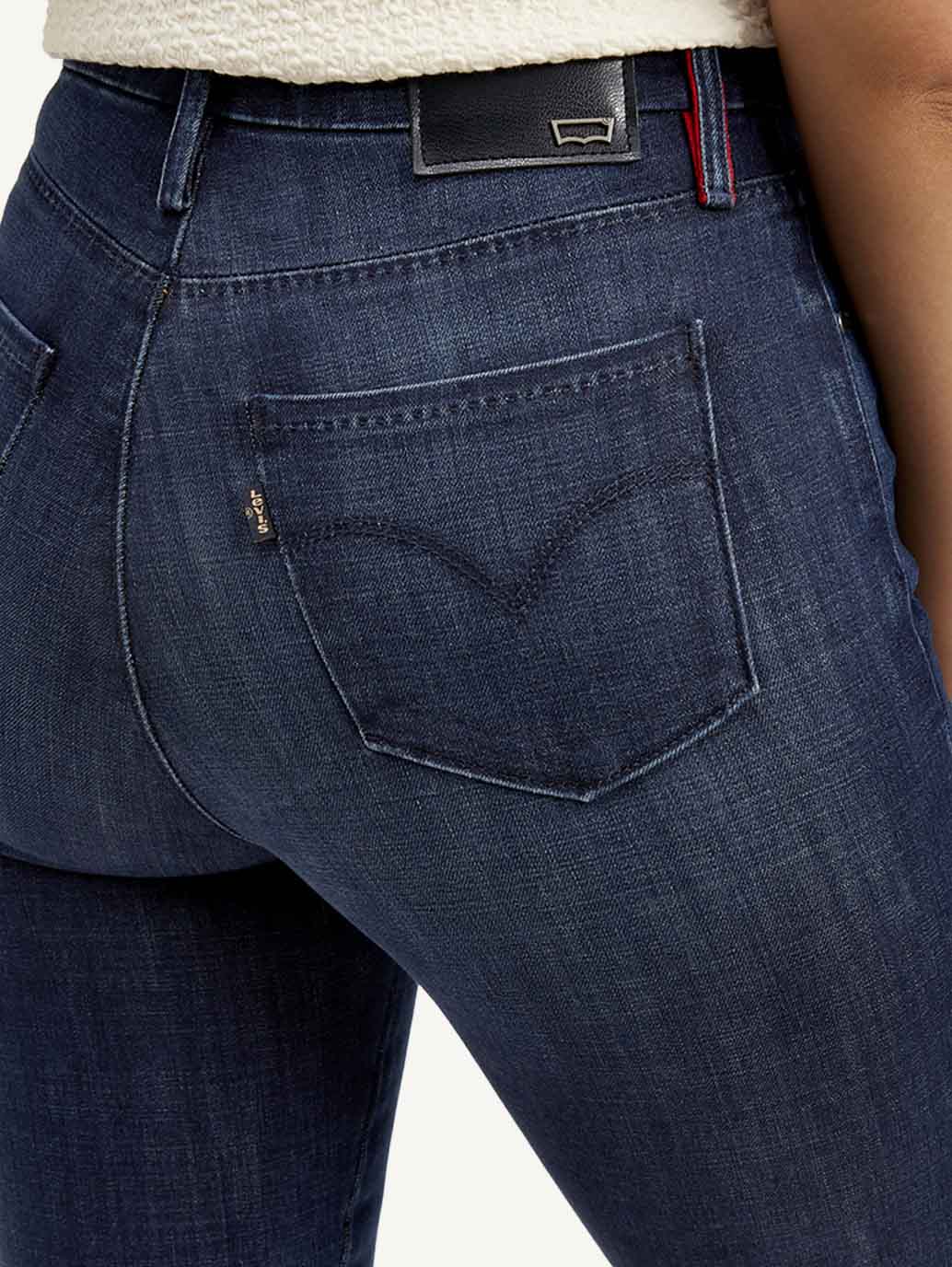Women's Redloop 724 Blue Slim Straight Fit High Rise Jeans - Image 5