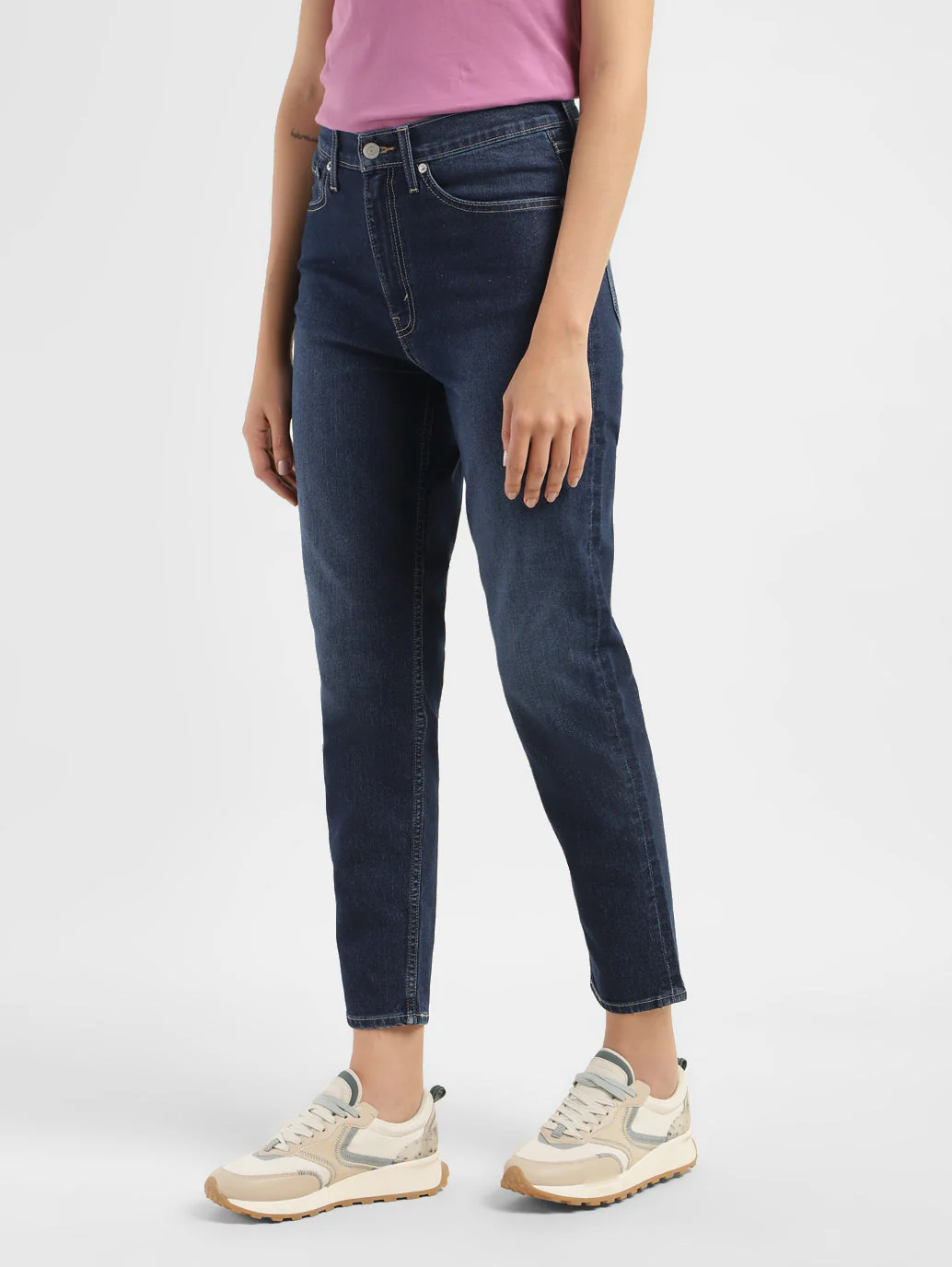 Women's Blue Loose Fit High Rise Mom Jeans - Image 5