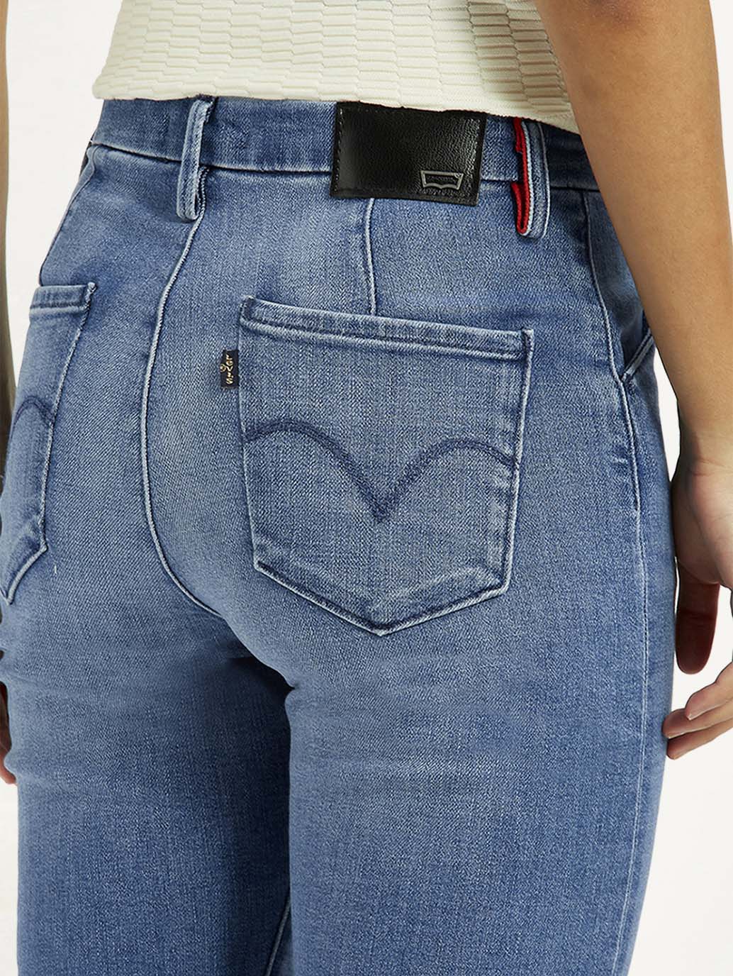 Women's Redloop Light Blue Wedgie Straight Fit Mid Rise Jeans - Image 5