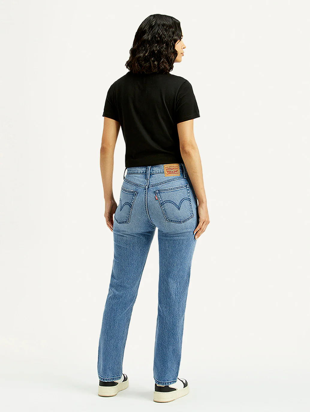 Women's Light Blue Wedgie Straight Fit Mid Rise Jeans - Image 3