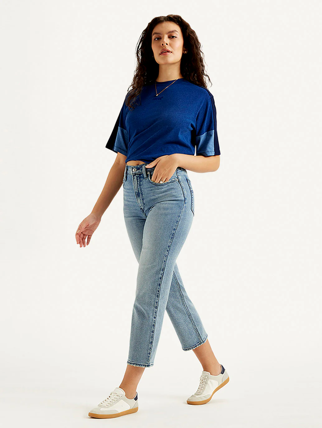 Women's Blue Ribcage Straight Fit Mid Rise Jeans - Image 4
