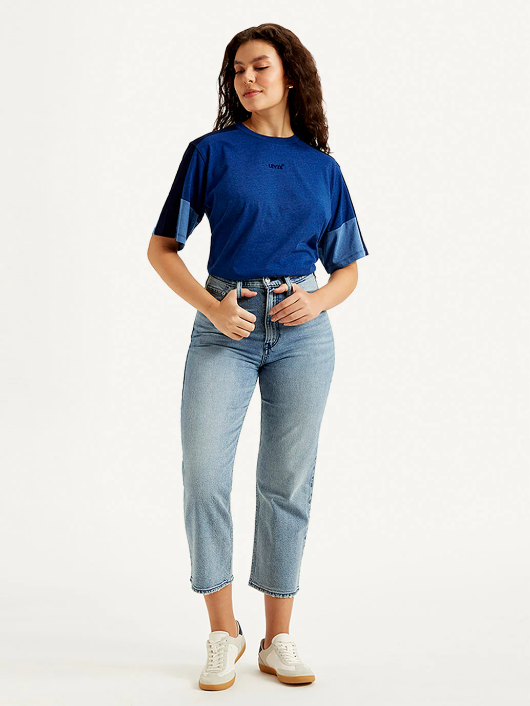 Women's Blue Ribcage Straight Fit Mid Rise Jeans - Image 5