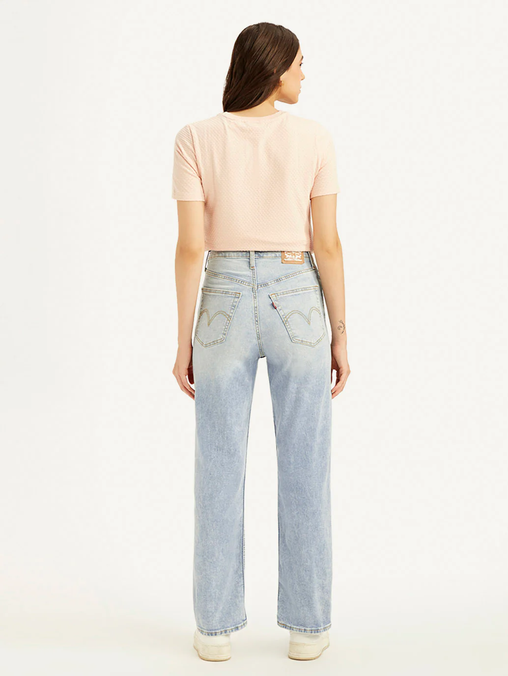 Women's Blue Ribcage Straight Fit High Rise Jeans - Image 4