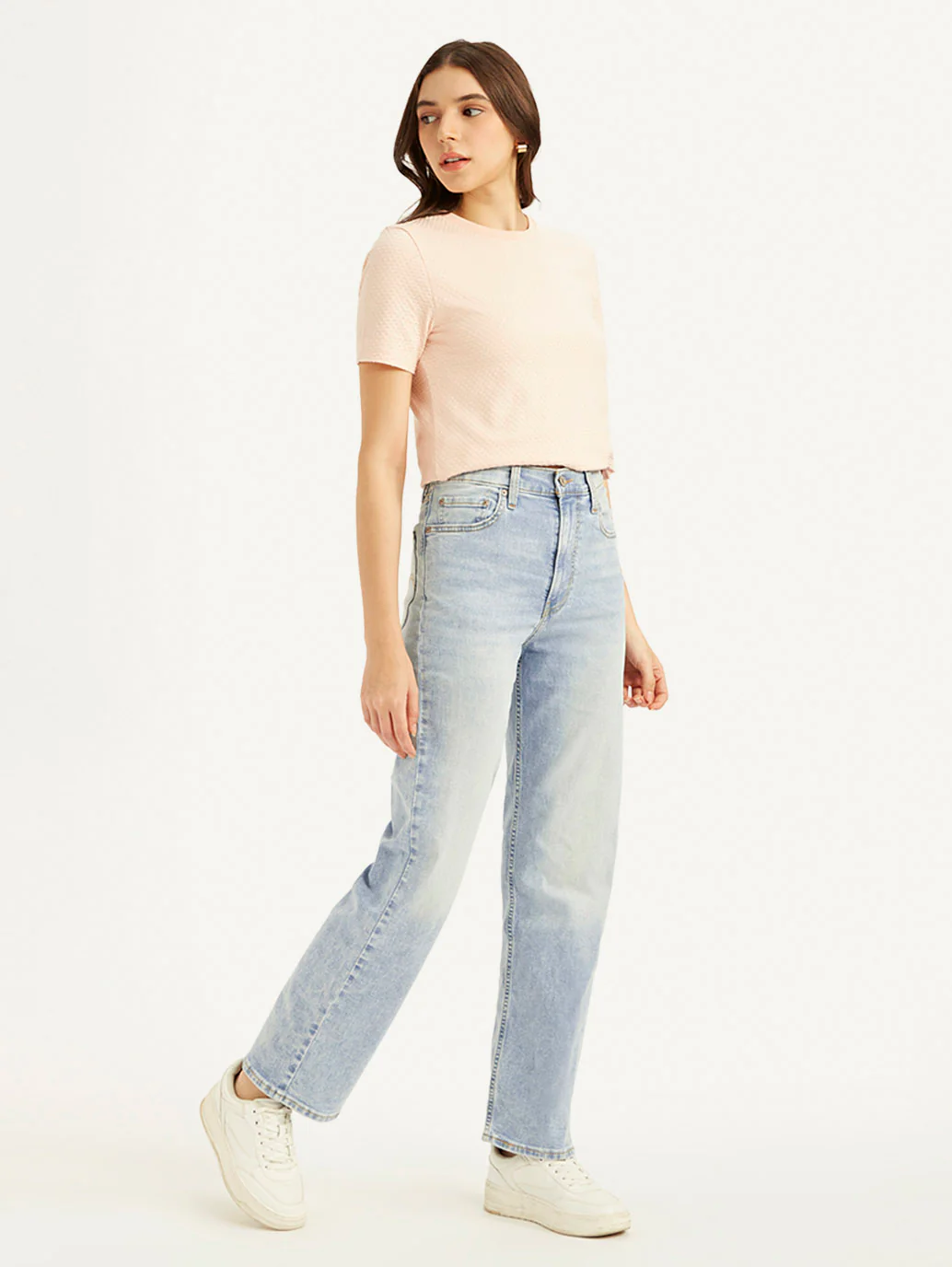 Women's Blue Ribcage Straight Fit High Rise Jeans - Image 6