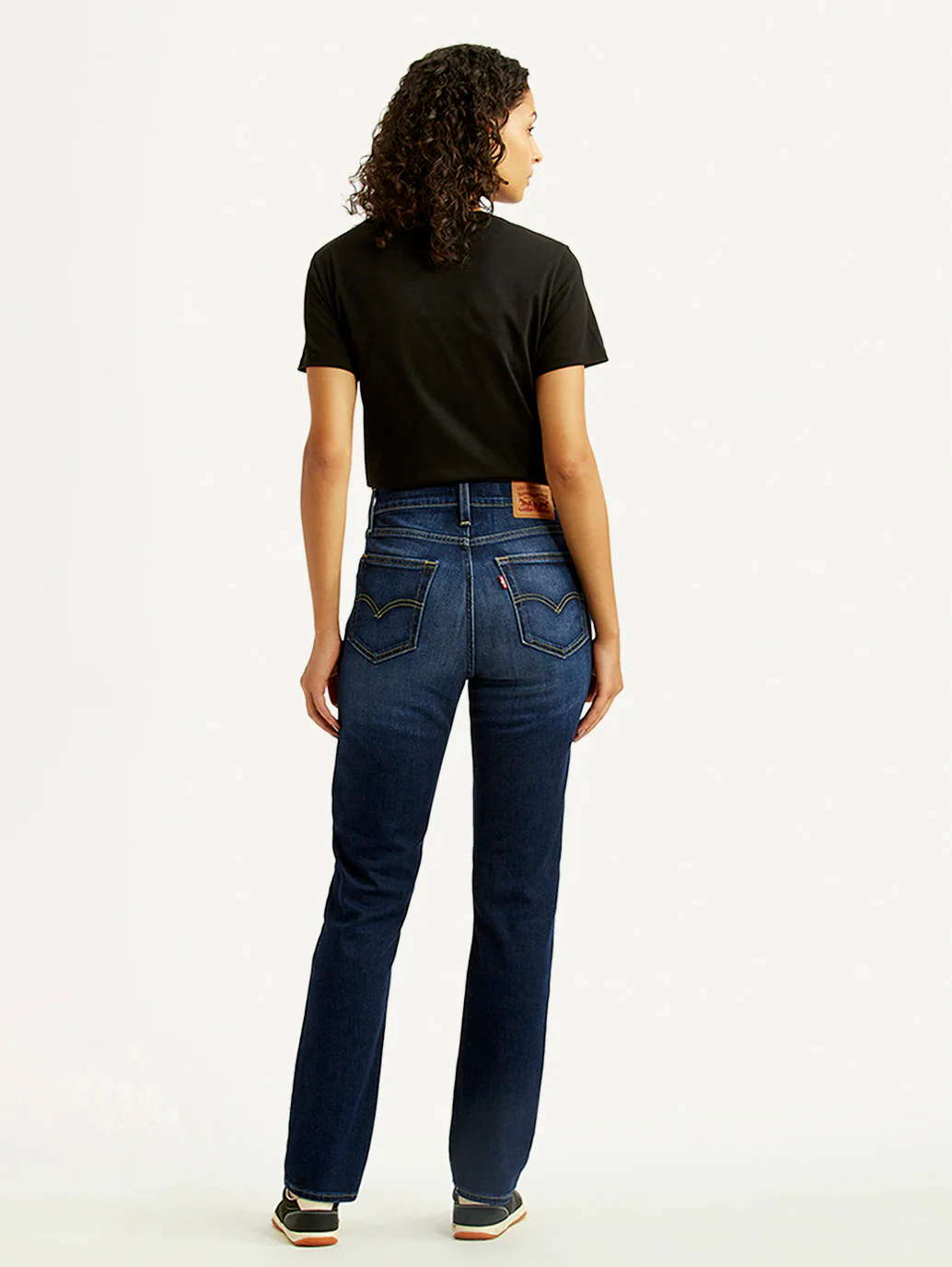 Women's 724 Navy Slim Straight Fit High Rise Jeans - Image 3