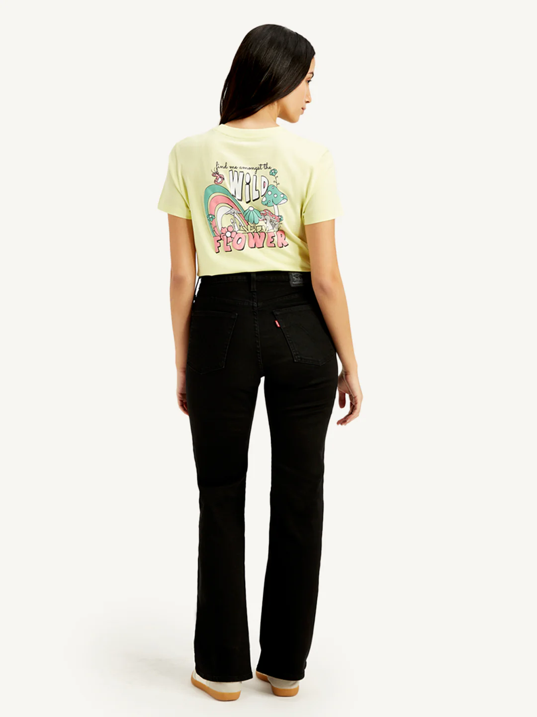 Women's Black Wedgie Bootcut Fit Mid Rise Jeans - Image 3