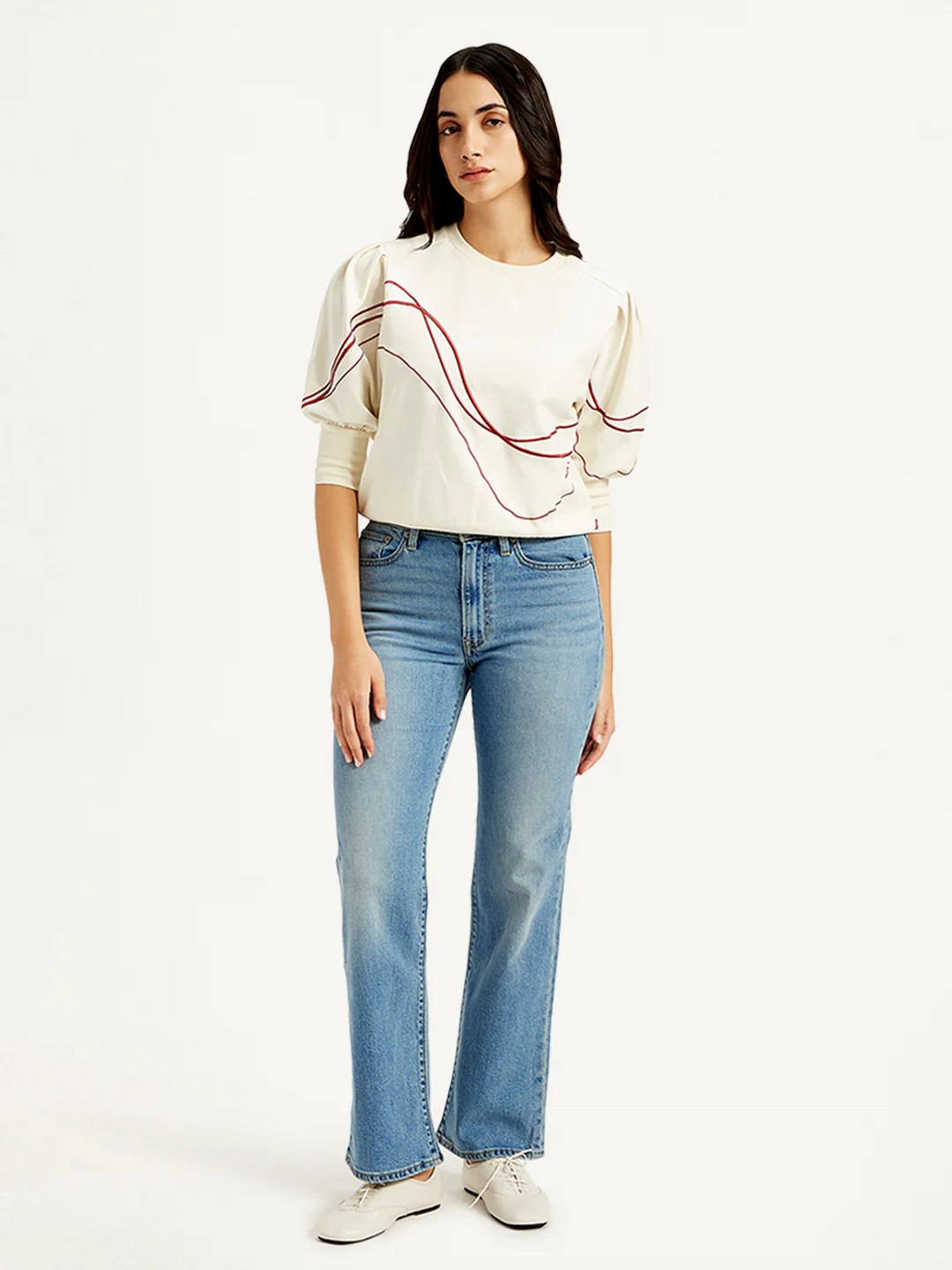 Women's Blue Wedgie Bootcut Fit Mid Rise Jeans - Image 2