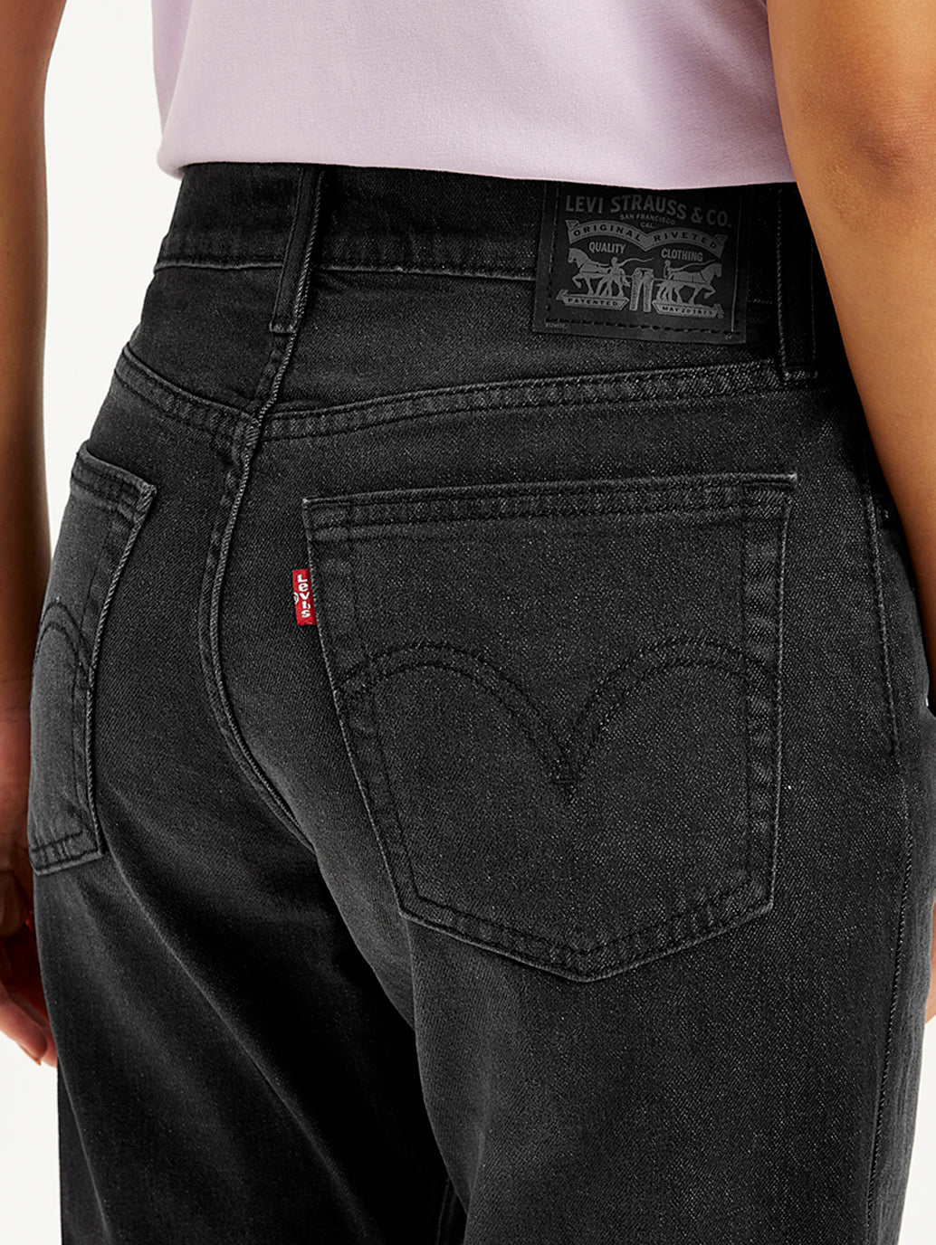 Women's Black Wedgie Bootcut Fit Mid Rise Jeans - Image 5