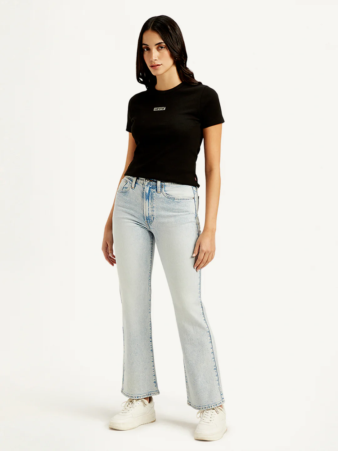 Women's Light Blue Wedgie Bootcut Fit Mid Rise Jeans - Image 4