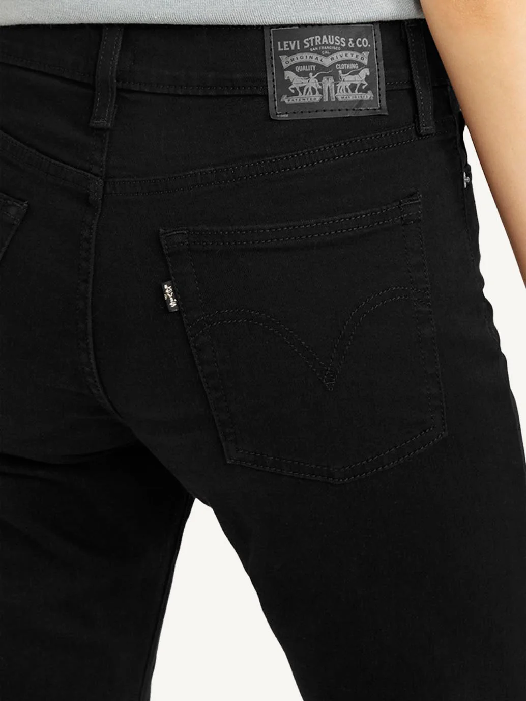 Women's Black Wedgie Straight Fit Mid Rise Jeans - Image 3