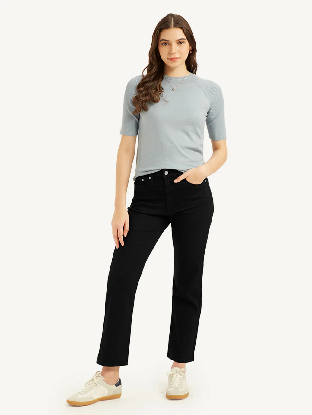 Women's Black Wedgie Straight Fit Mid Rise Jeans - Image 5