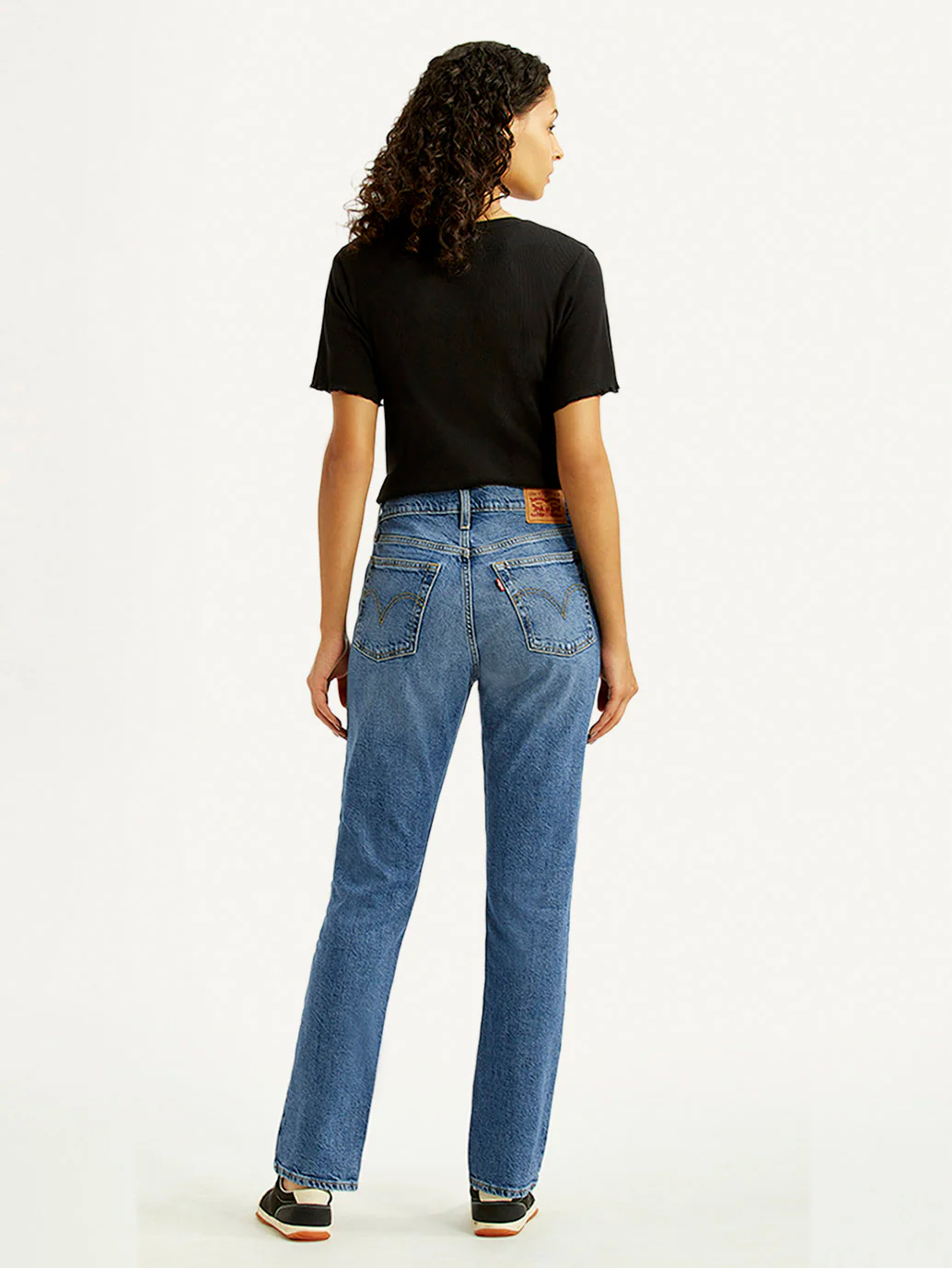 Women's Blue Wedgie Straight Fit Mid Rise Jeans - Image 3