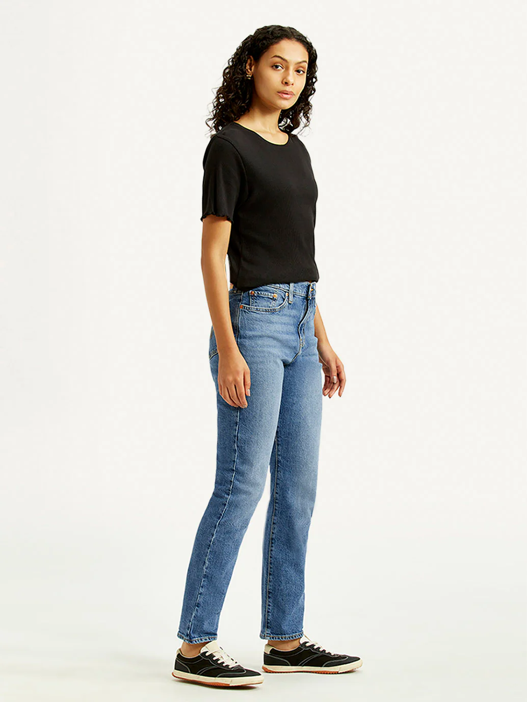 Women's Blue Wedgie Straight Fit Mid Rise Jeans - Image 6