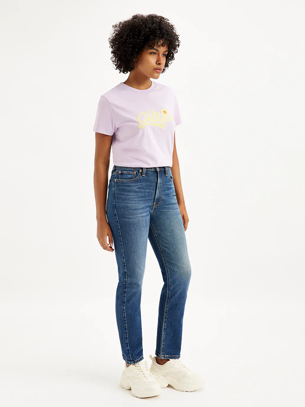 Women's Blue Wedgie Straight Fit Mid Rise Jeans - Image 3