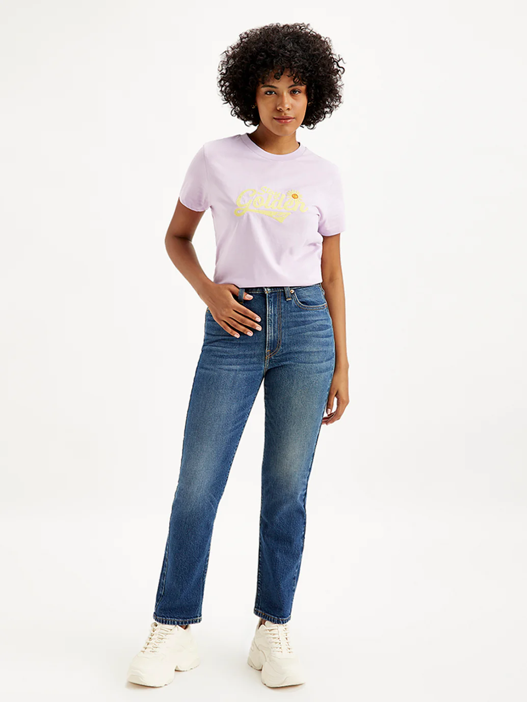 Women's Blue Wedgie Straight Fit Mid Rise Jeans - Image 4