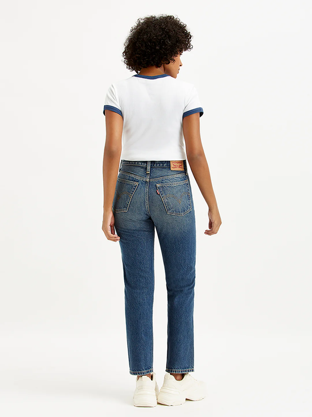 Women's Blue Wedgie Straight Fit Mid Rise Jeans - Image 2