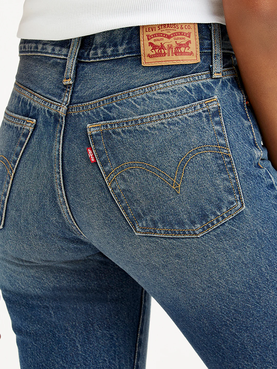 Women's Blue Wedgie Straight Fit Mid Rise Jeans - Image 4