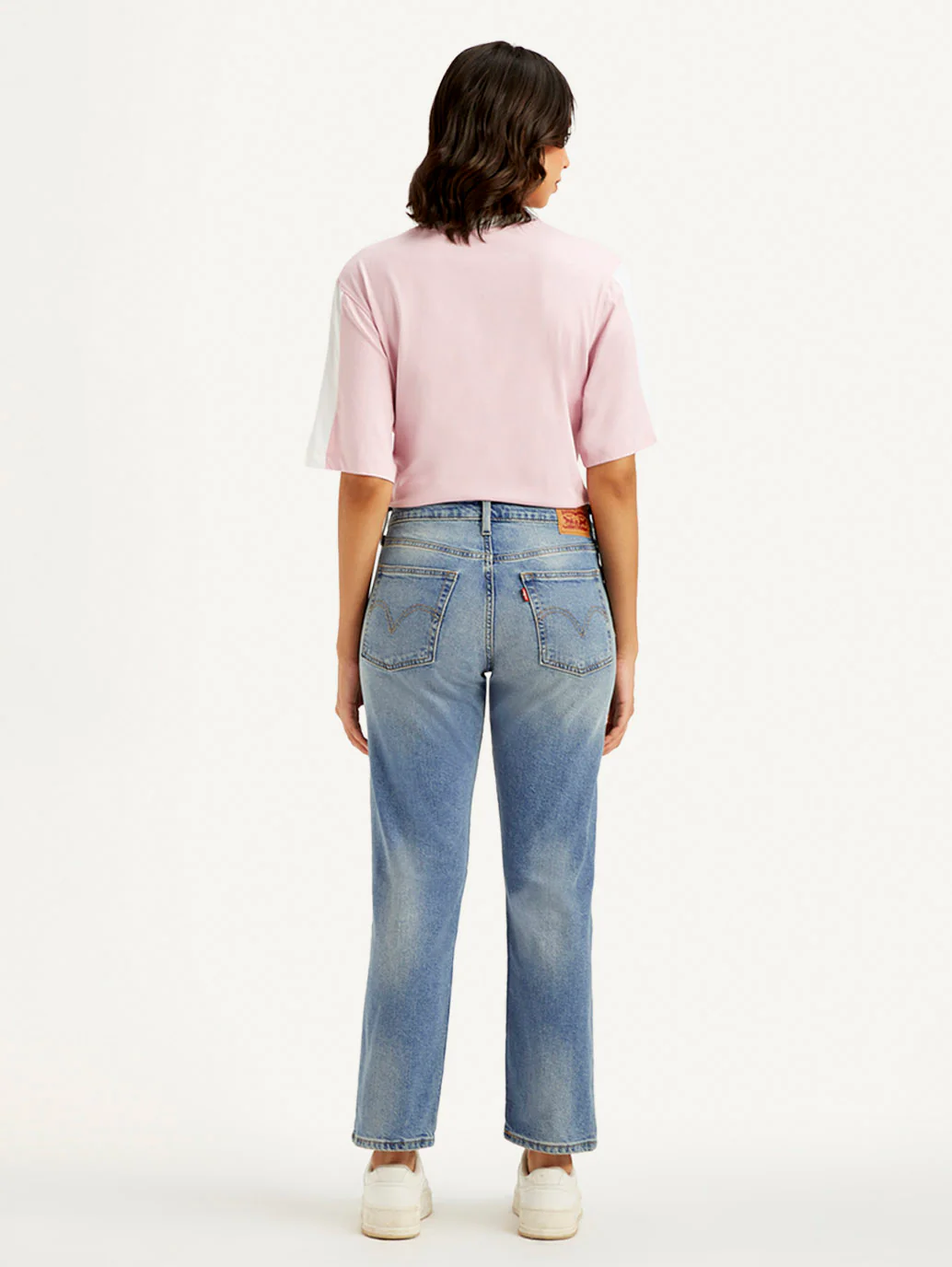 Women's Blue Wedgie Straight Fit Mid Rise Jeans - Image 3