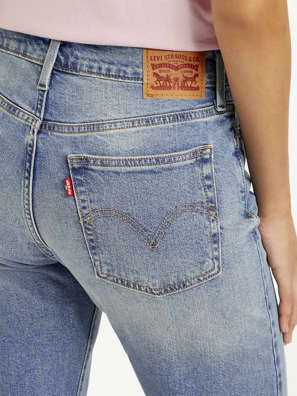 Women's Blue Wedgie Straight Fit Mid Rise Jeans - Image 4