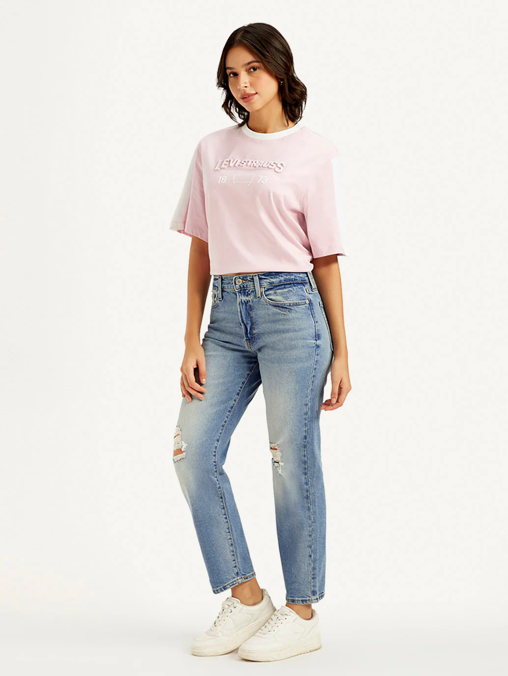 Women's Blue Wedgie Straight Fit Mid Rise Jeans - Image 5