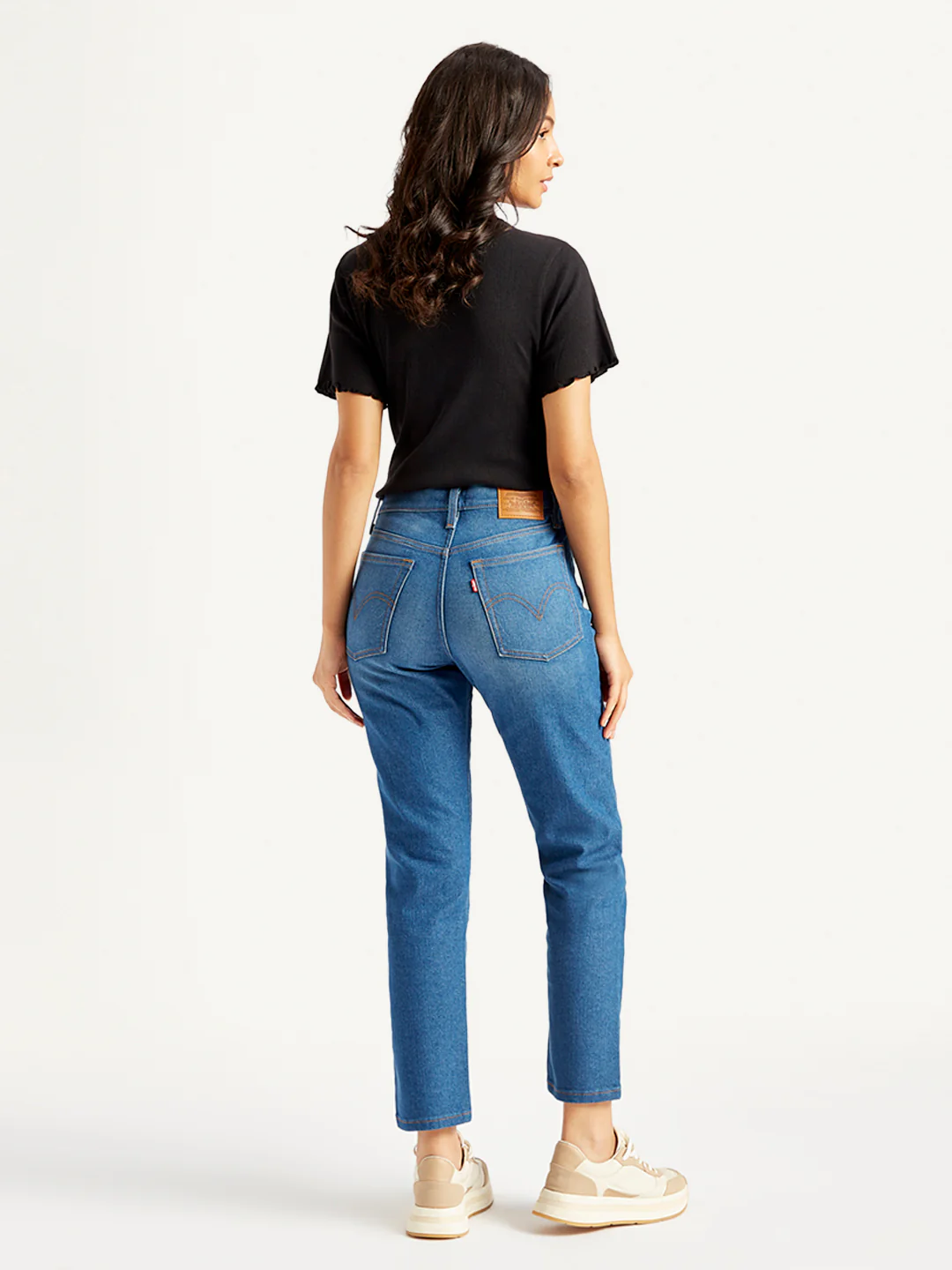 Women's Blue Wedgie Straight Fit Mid Rise Jeans - Image 3
