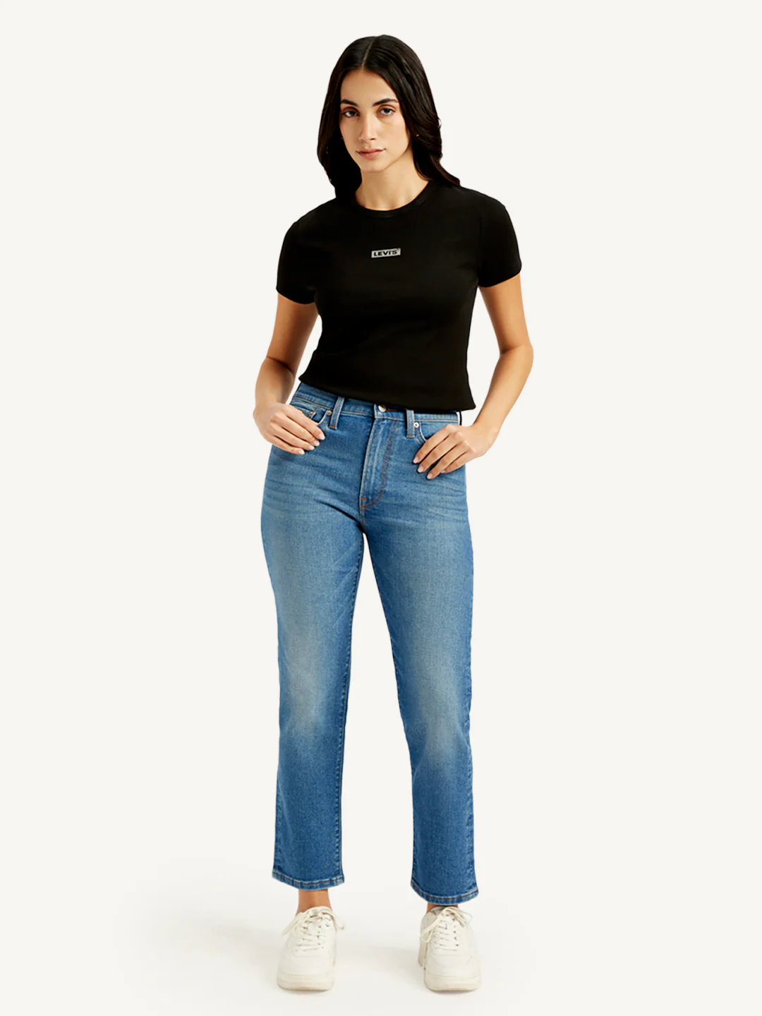 Women's Blue Wedgie Straight Fit Mid Rise Jeans - Image 2