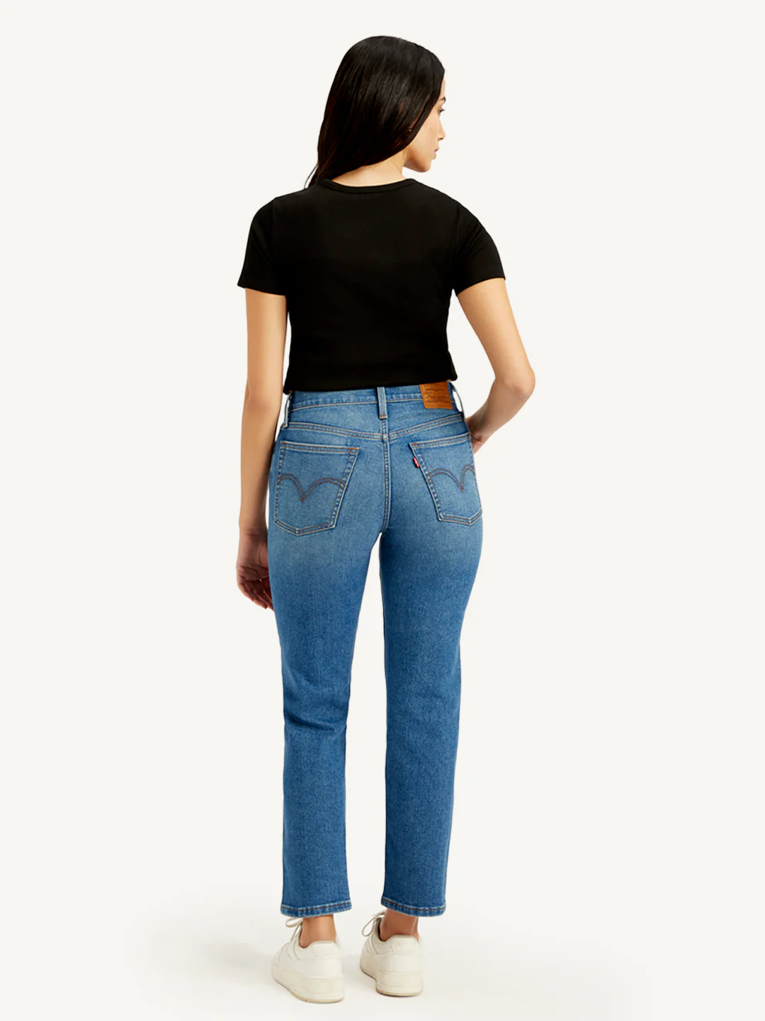 Women's Blue Wedgie Straight Fit Mid Rise Jeans - Image 3