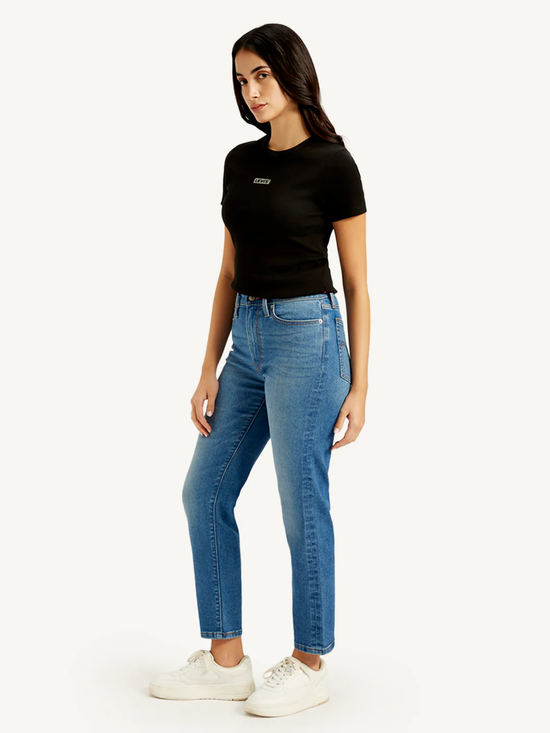 Women's Blue Wedgie Straight Fit Mid Rise Jeans - Image 4