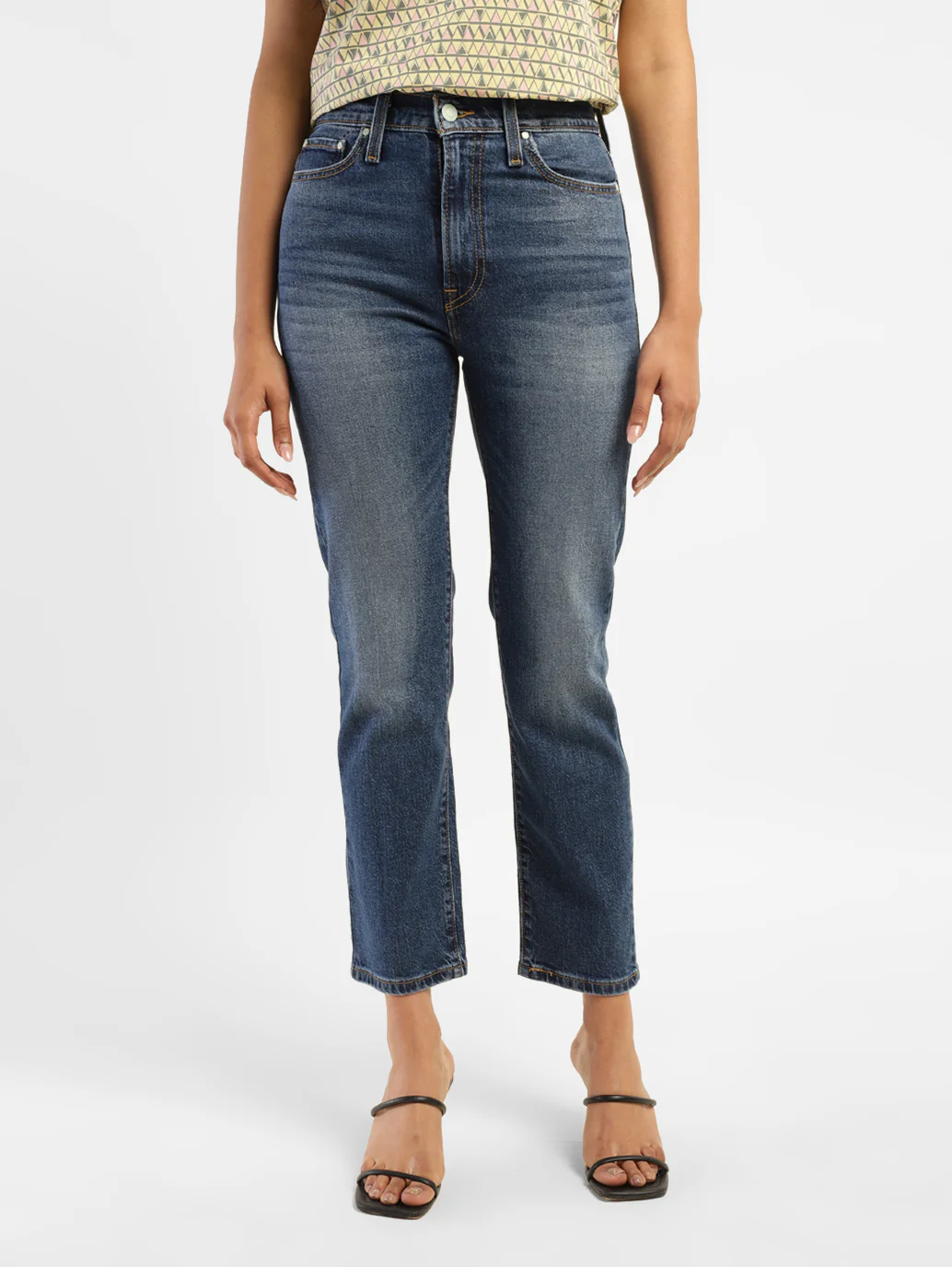Women's Blue Wedgie Straight Fit Mid Rise Jeans - Image 2
