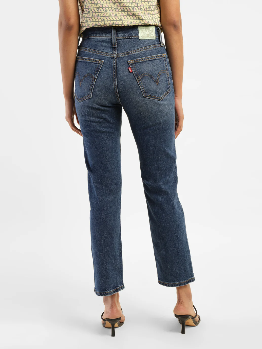 Women's Blue Wedgie Straight Fit Mid Rise Jeans - Image 3