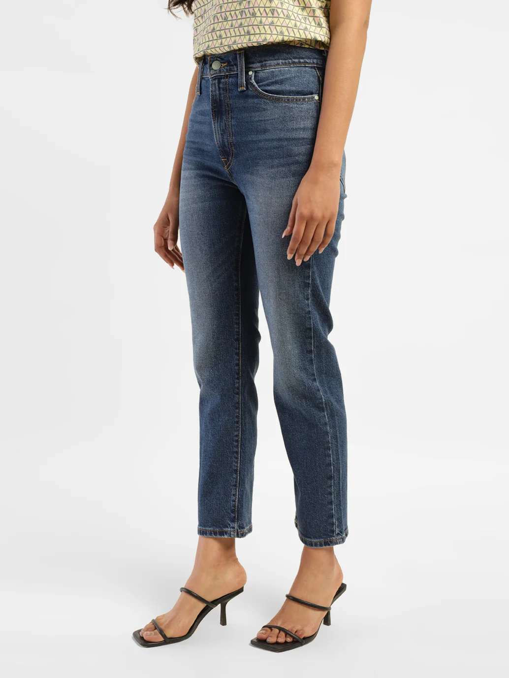 Women's Blue Wedgie Straight Fit Mid Rise Jeans - Image 4