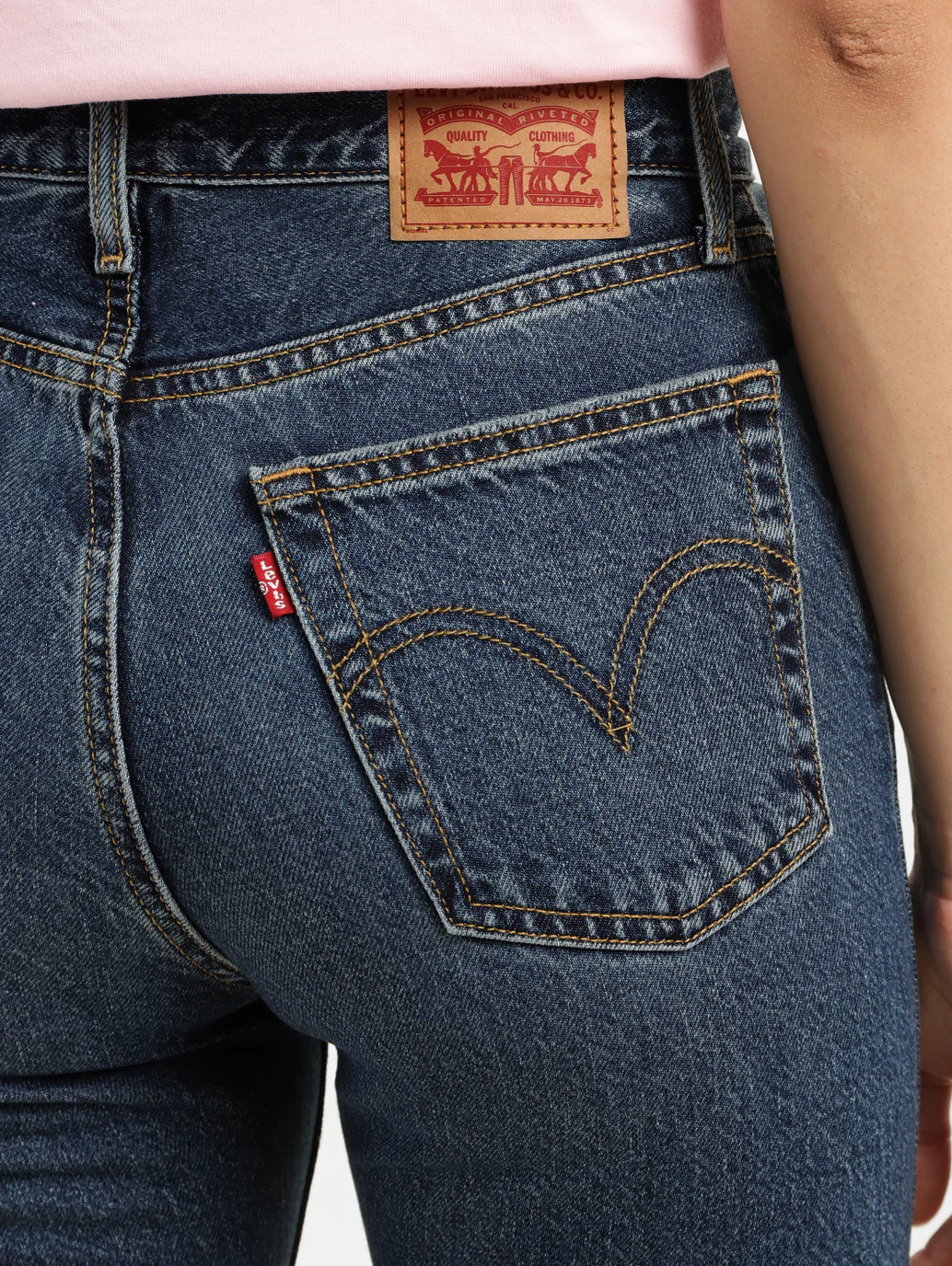 Women's Blue Wedgie Straight Fit High Rise Jeans - Image 5
