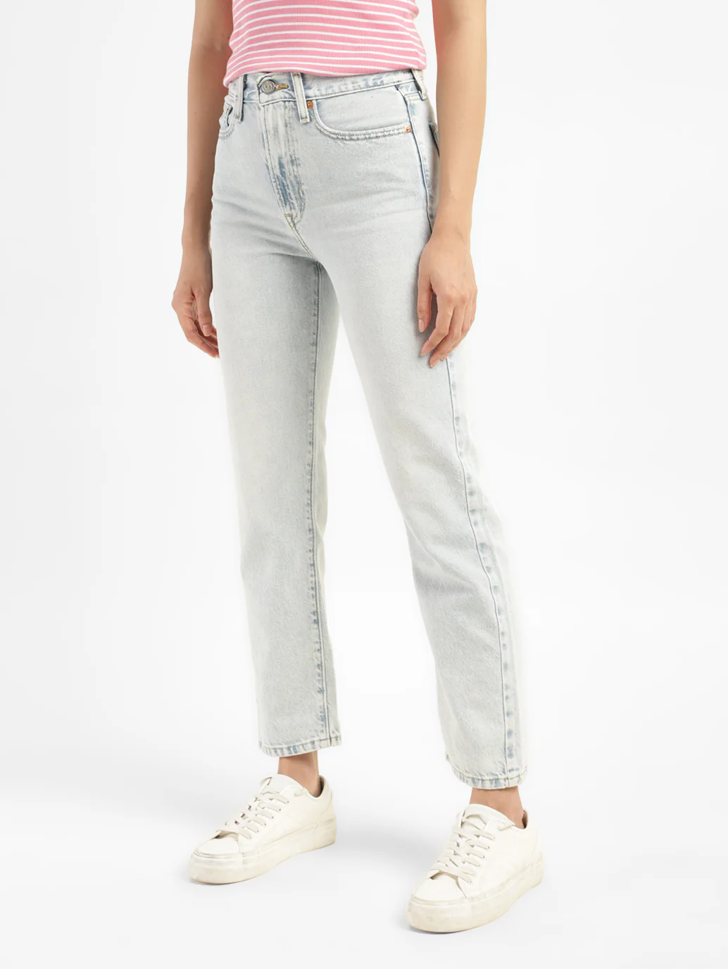 Women's Light Blue Wedgie Straight Fit Mid Rise Jeans - Image 3