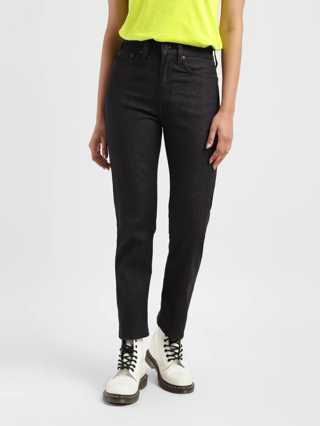 Women's Black Wedgie Straight Fit Mid Rise Jeans - Image 2