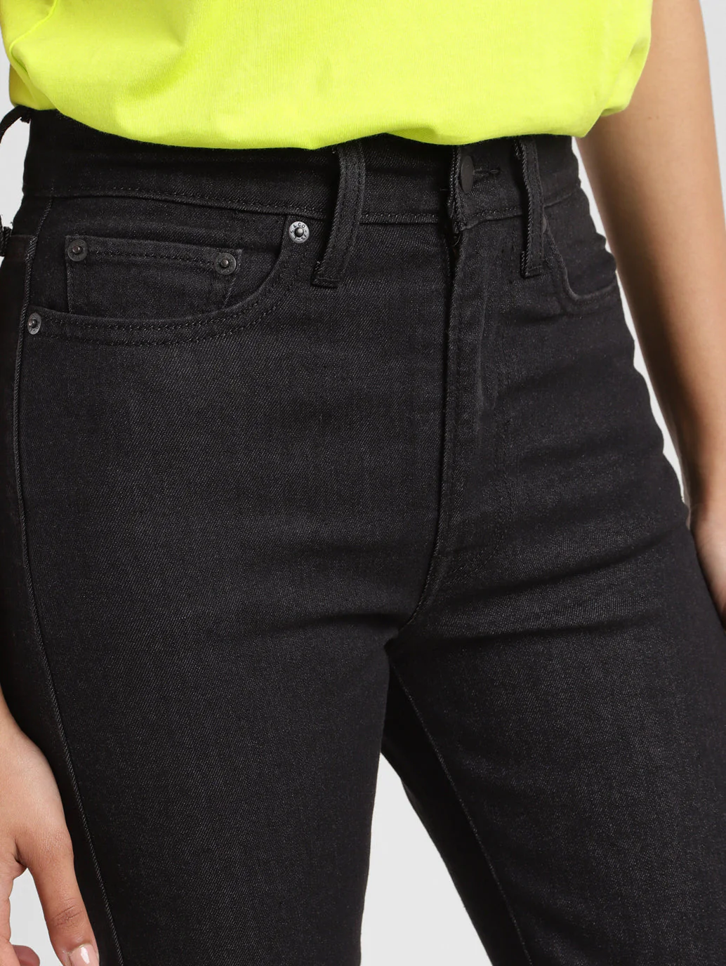 Women's Black Wedgie Straight Fit Mid Rise Jeans - Image 6