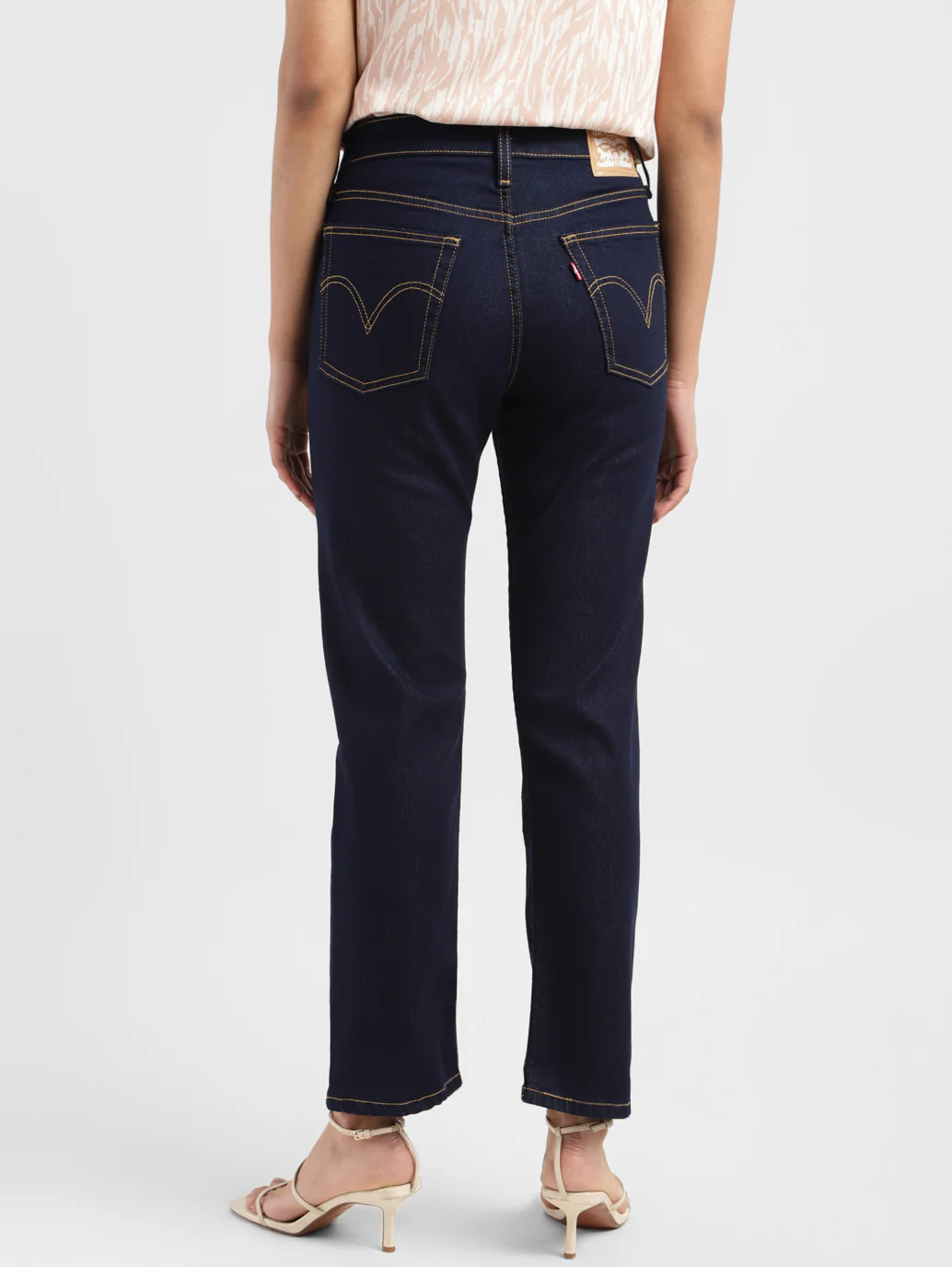 Women's Blue Wedgie Straight Fit Mid Rise Jeans - Image 3