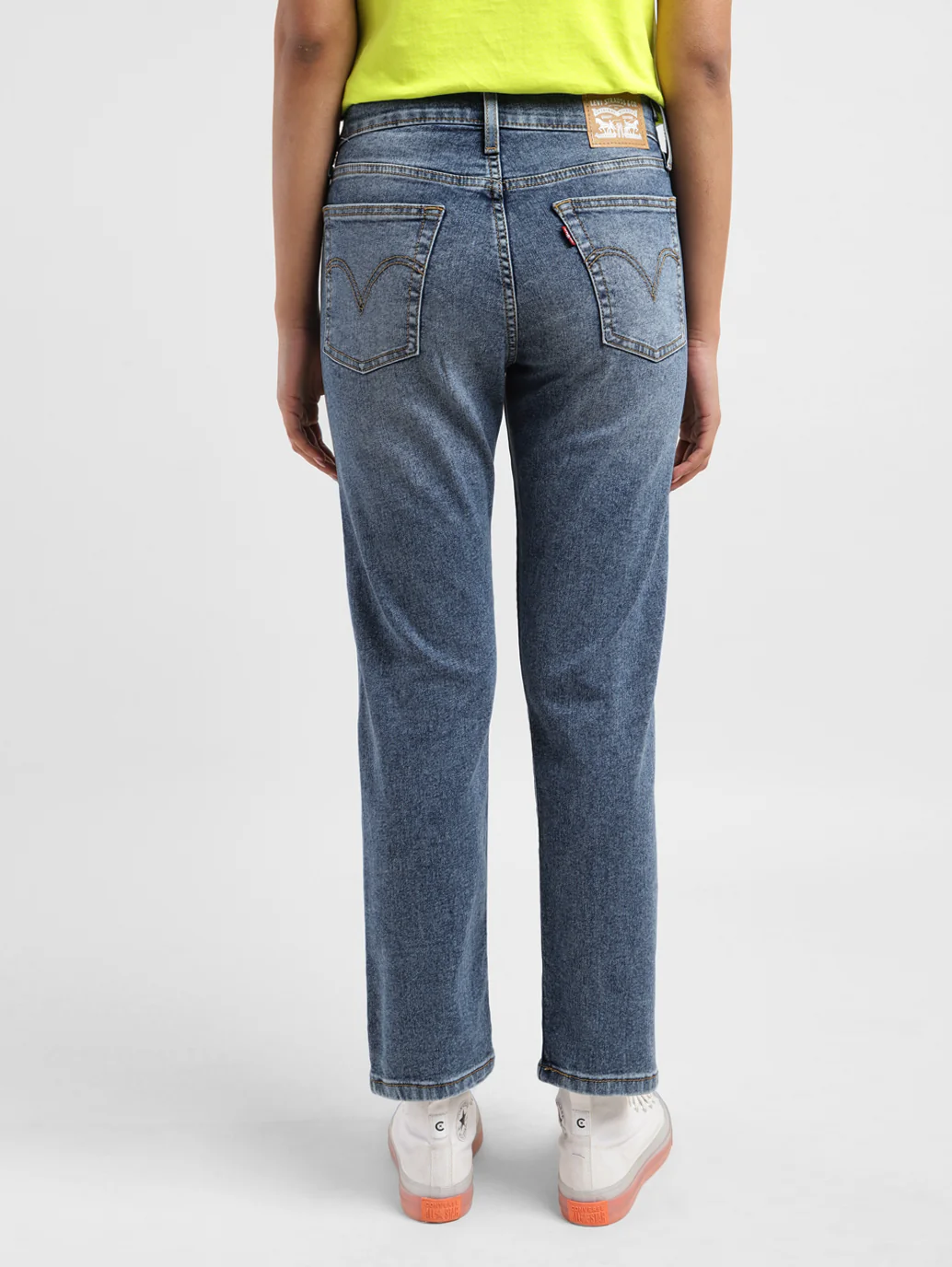 Women's Blue Wedgie Straight Fit Mid Rise Jeans - Image 3