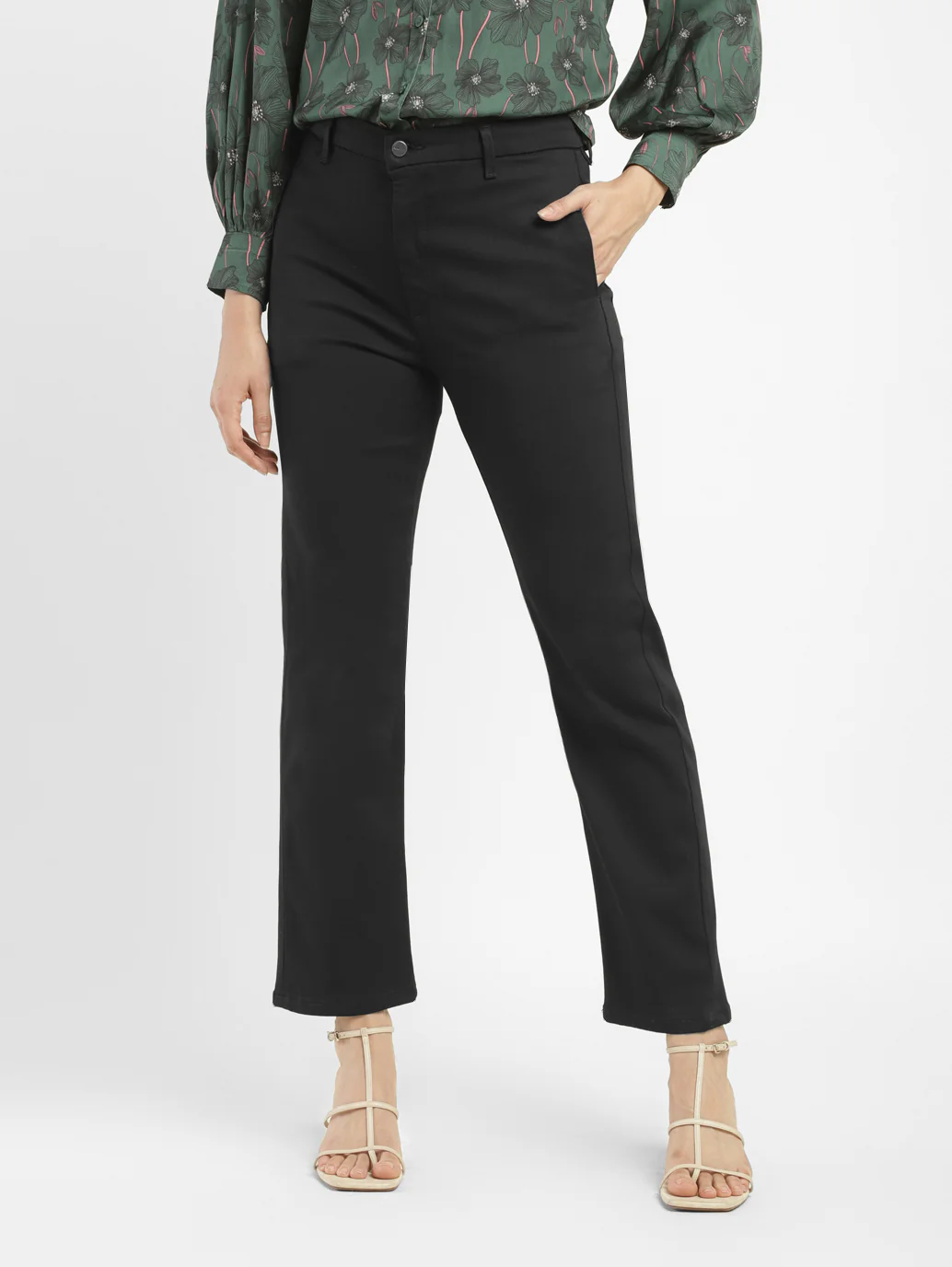 Women's Redloop Black Wedgie Straight Fit Mid Rise Jeans - Image 7