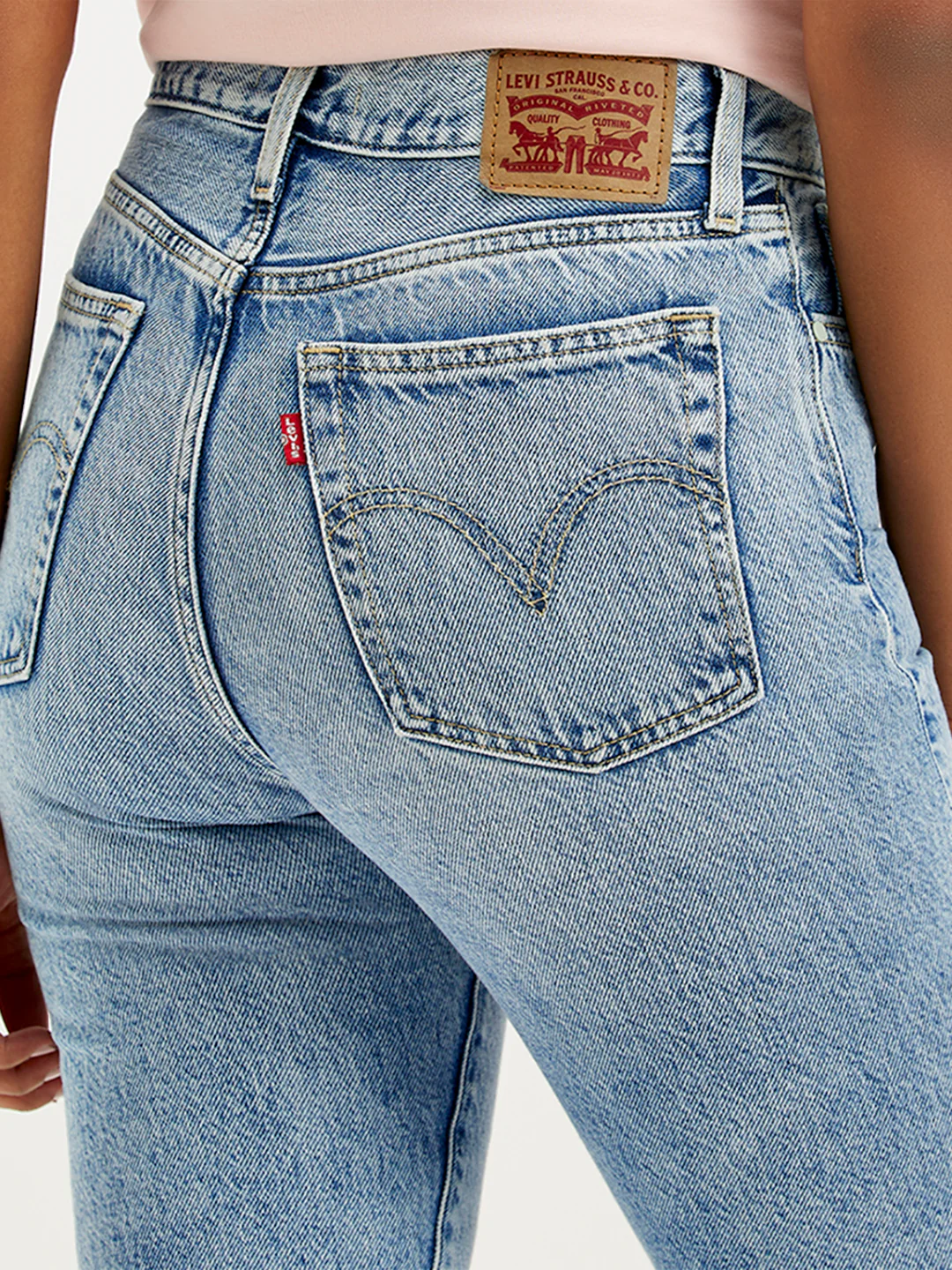 Women's Light Blue Wedgie Straight Fit Mid Rise Jeans - Image 4