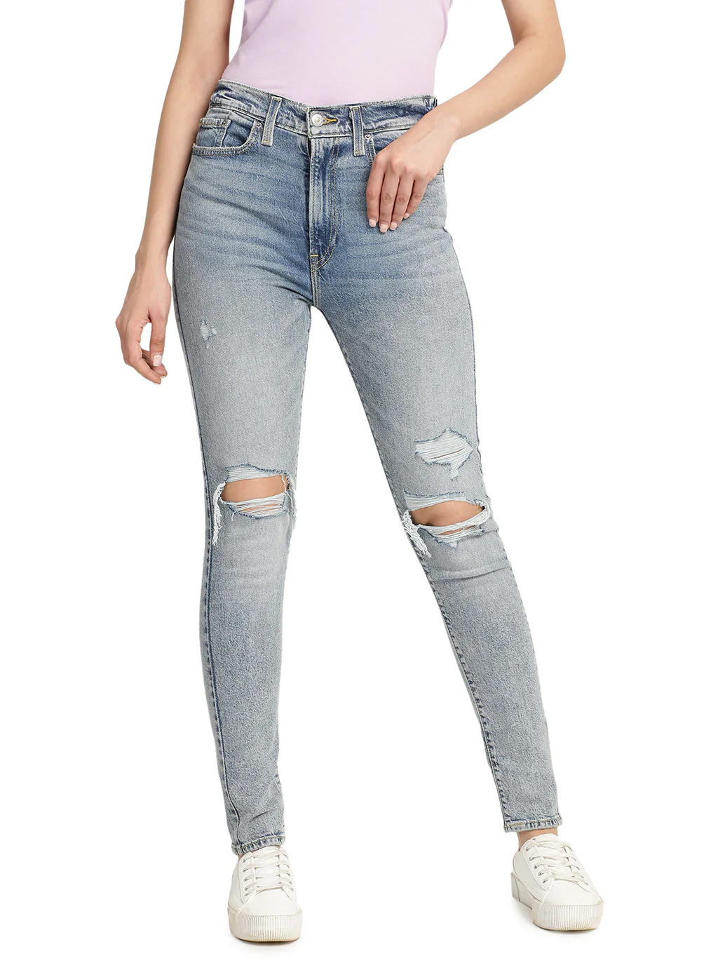 Women's Blue Wedgie Straight Fit Mid Rise Jeans - Image 3