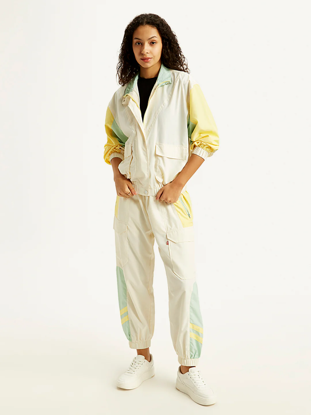 Women's Mid Rise White Track Pants - Image 5