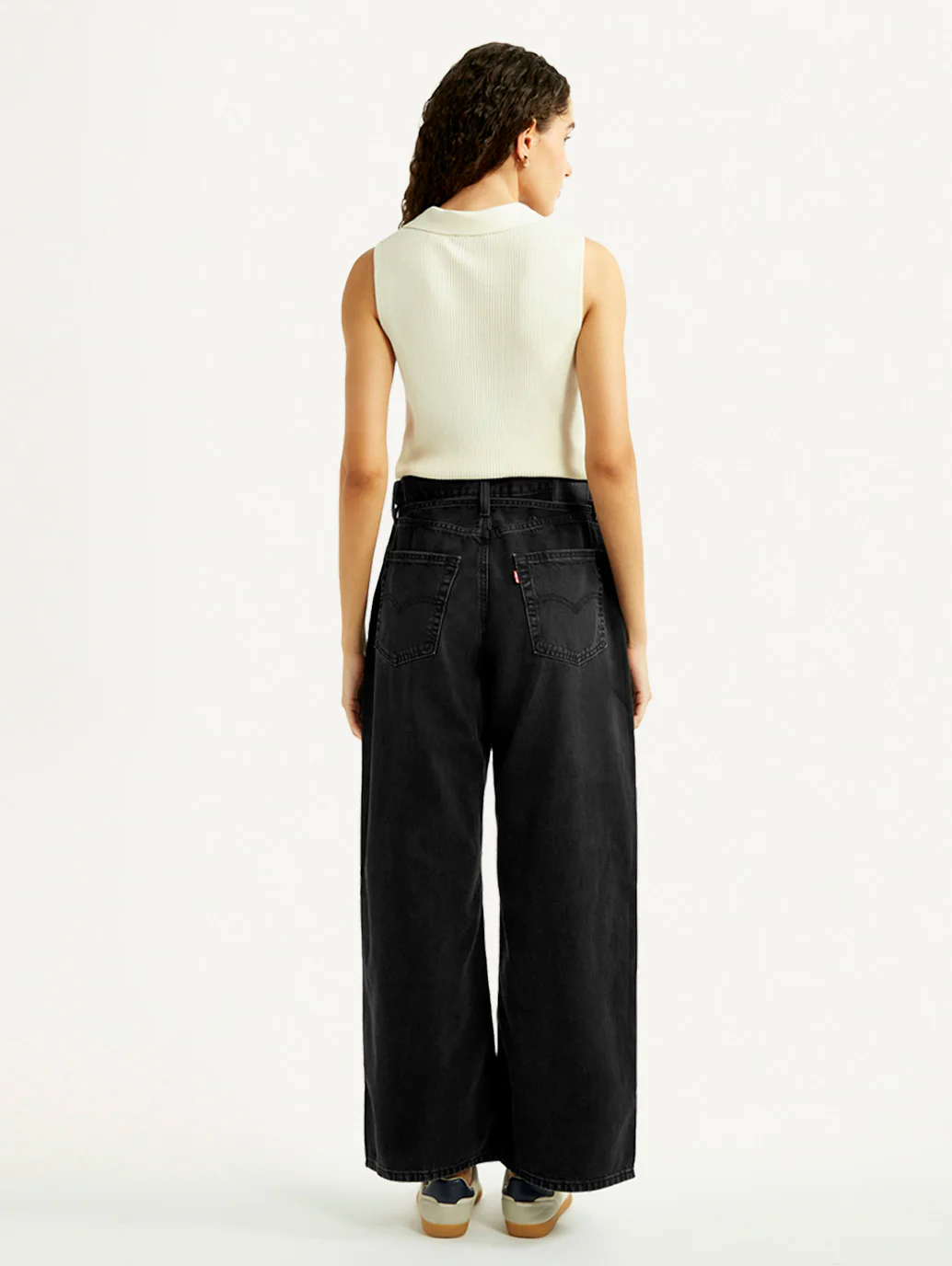 Women's Black XL Straight Loose Fit Mid Rise Jeans - Image 6