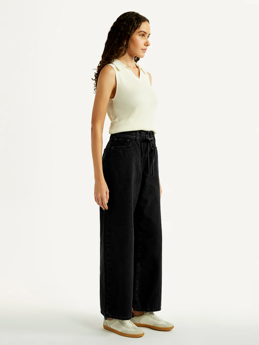 Women's Black XL Straight Loose Fit Mid Rise Jeans - Image 7
