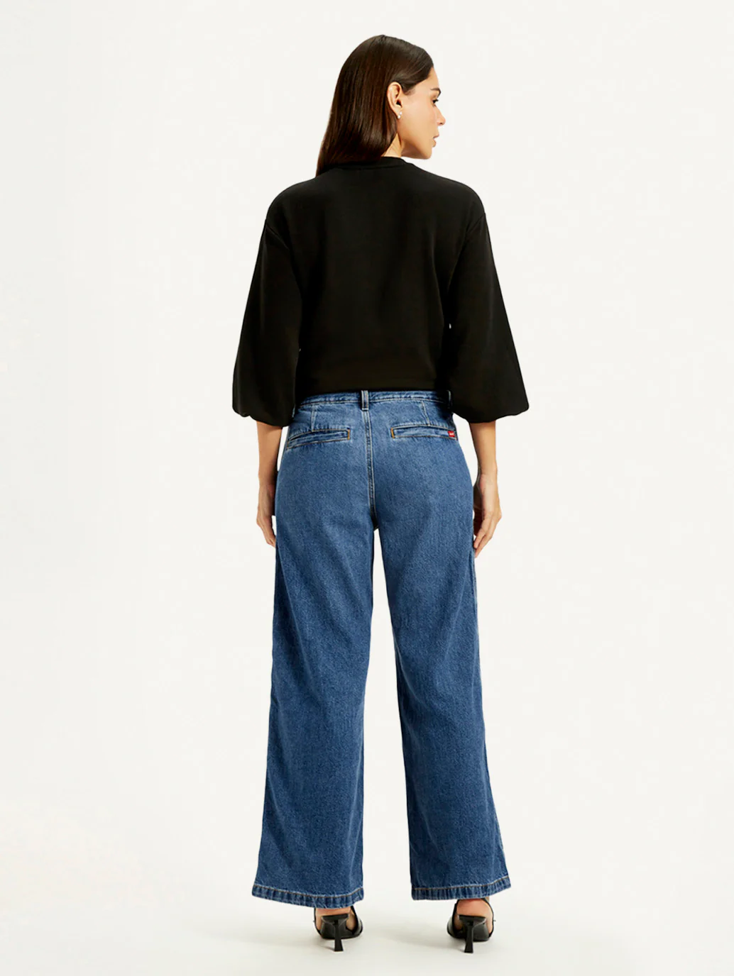 Women's Blue XL Straight Loose Fit Mid Rise Jeans - Image 5